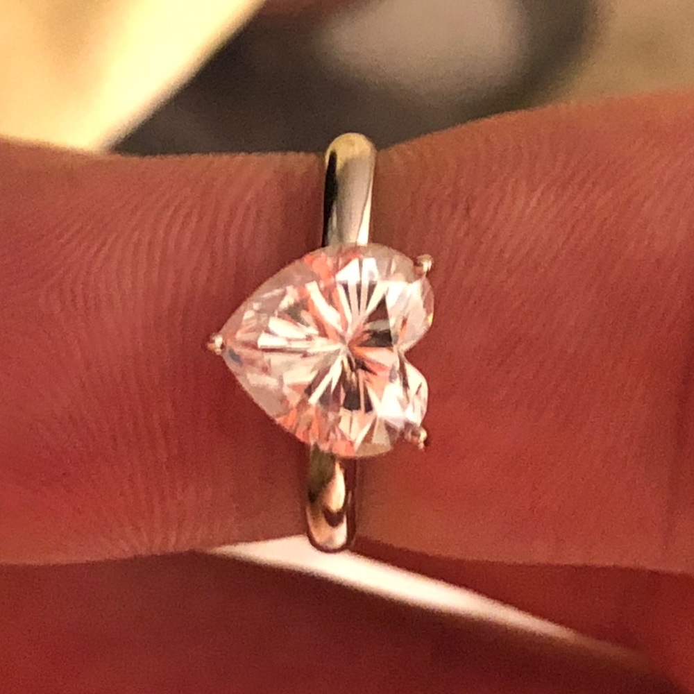 14k solid white gold ring